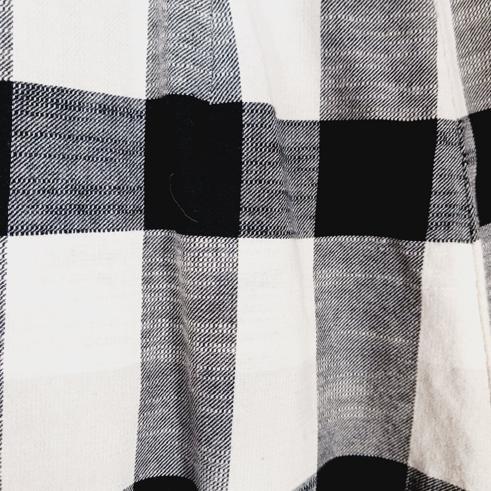 Free People, MED Clear Skies Checkered Plaid Woven Pants, Black & White Cropped - Picture 3 of 15